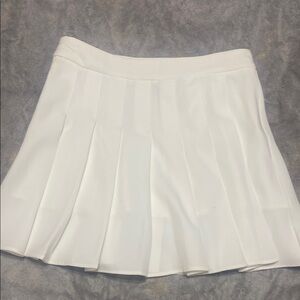 SHEIN White Mini Pleated Skater Skirt for Casual Work